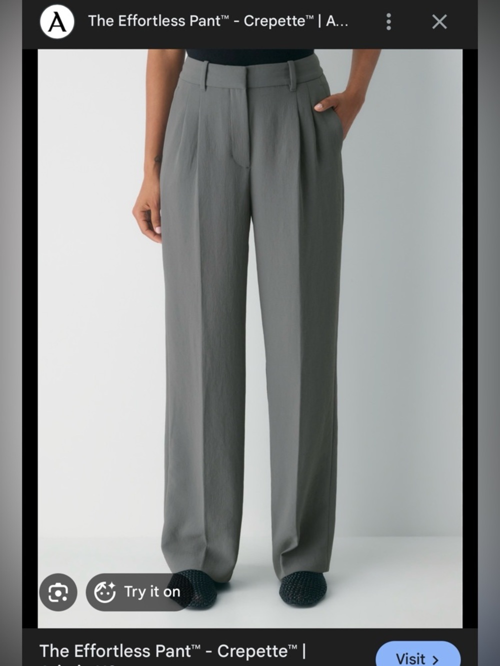 Aritzia Crepette™ Effortless Wide-Leg Pants in Gray